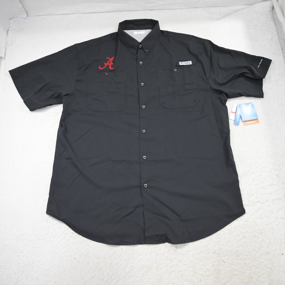 Columbia PFG Fishing Shirt Men XLT NEW Regular Black Alabama Crimson Tide XT7417 - Picture 8 of 16